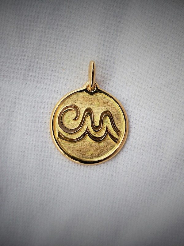 Médaille or jaune verseau