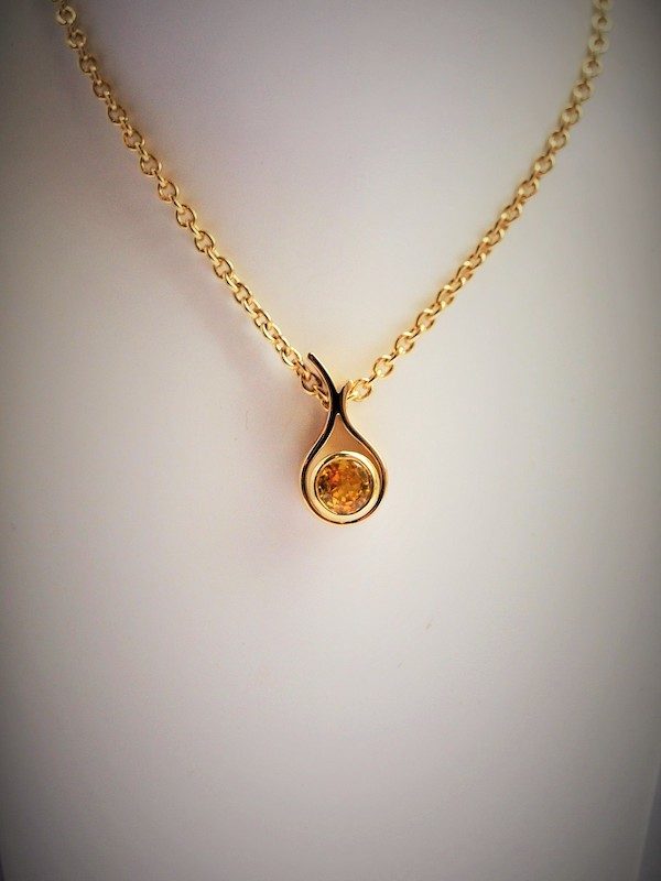 Pendentif or jaune et citrine